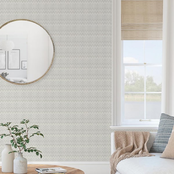 Waverly Heartbeat Beige Matte Finish Peel and Stick Vinyl Wallpaper