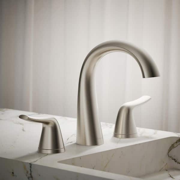 Easmor 8 in. Widespread Double Handle Bathroom Faucet in Vibrant Brushed Nickel