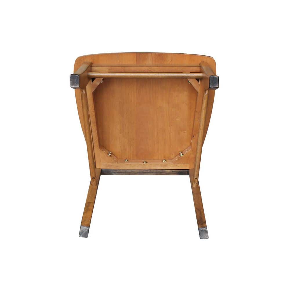 Elegant Pecan Brown Solid Wood Cross-Back Side Chair
