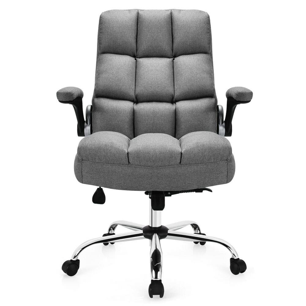 Price-Wise Wonder Mika Grey + Chrome With Padded Seat Upholstered Office  Chair, padded office chair