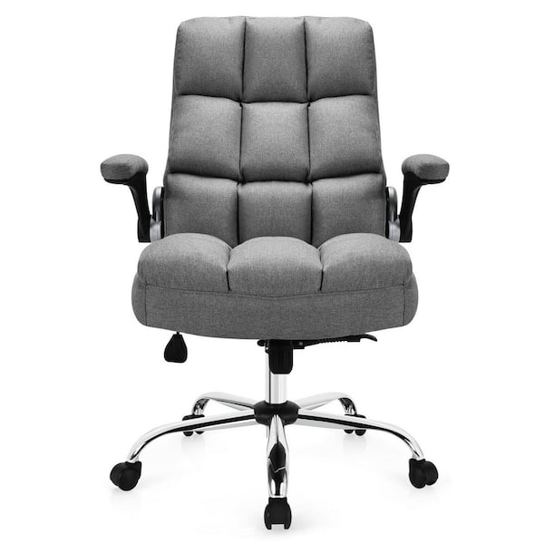 Allwex Task Chair: Ergonomic High Back, 56 Fabric Seat, Brown