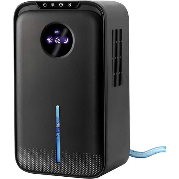 Adrinfly 5.5 pints 800 Sq. Ft. Dehumidifier for Home with Drain Hose, Auto Shut Off and 7 Color LED Light in Black
