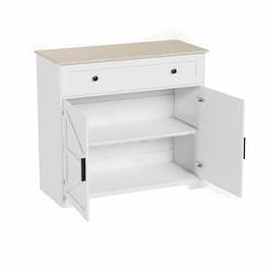 35 in. W x 16 in. D x 32 in. H MDF Ready to Assemble Adjustable Pantry Sideboard in White with Storage