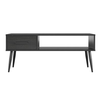 Phillips 19.49 in. Black Oak Rectangular Particleboard Coffee Table