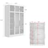 Dimensional diagram of the wardrobe size and internal components.