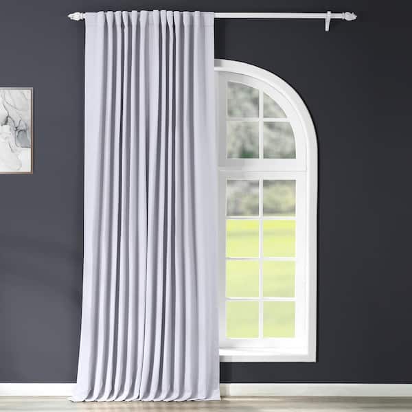 Exclusive Fabrics & Furnishings Fog Grey Rod Pocket Room Darkening Curtain - 100 in. W x 120 in. L (1 Panel)