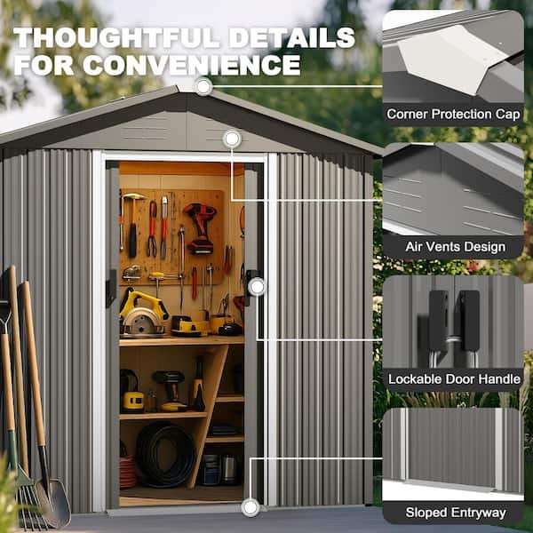 Nuu Garden 6 ft. x 4 ft. Metal Outdoor Backyard Garden Storage