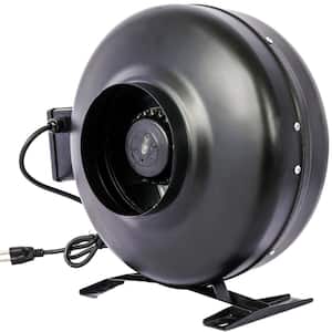 6 in. 412 CFM Black Steel Inline Duct Fan Air Circulation Vent Blower for Hydroponics