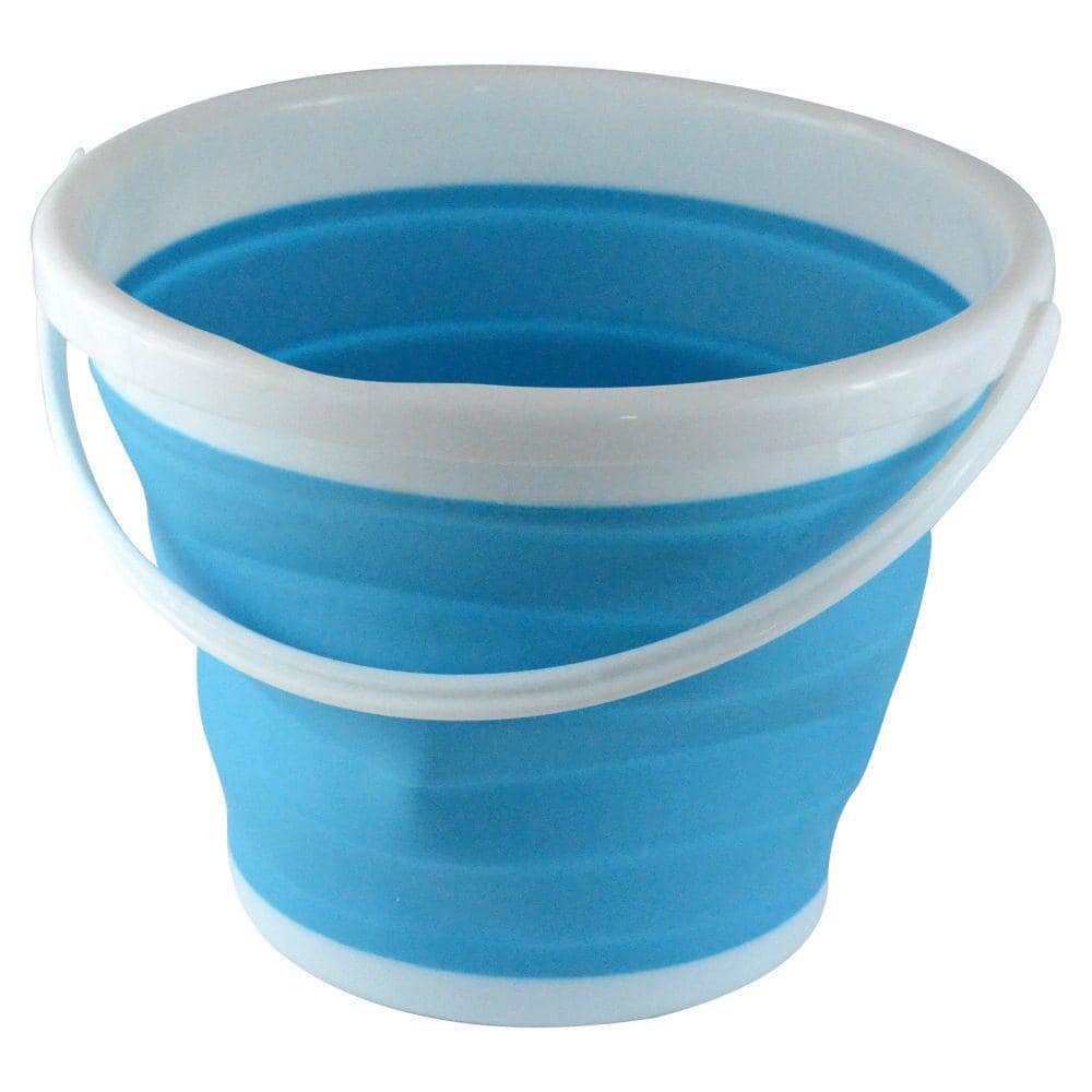 Southern Homewares 2.65 Gal. Blue Foldable Silicone Collapsible Bucket  SH-HD-10129 - The Home Depot
