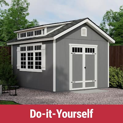 Do-It Yourself Windemere 10 ft. x 12 ft. Wood Garden Shed Storage w/ Floor, Windows and Locking Double Door (120 sq. ft)
