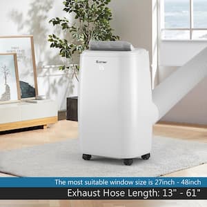 8,000 BTU Portable Air Conditioner Cools 450 Sq. Ft. with Dehumidifier and Remote in White