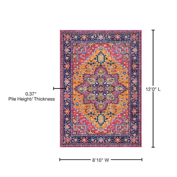 3' x 4' Zanza Gallant Persian Style Rectangle Scatter Nylon Area Rug