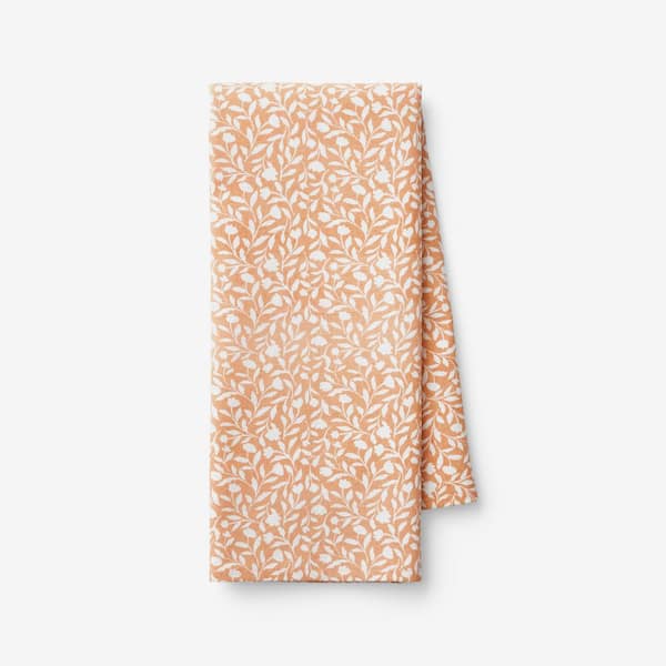 The Company Store Mix and Match Tabletop Orange Floral Tea Towel