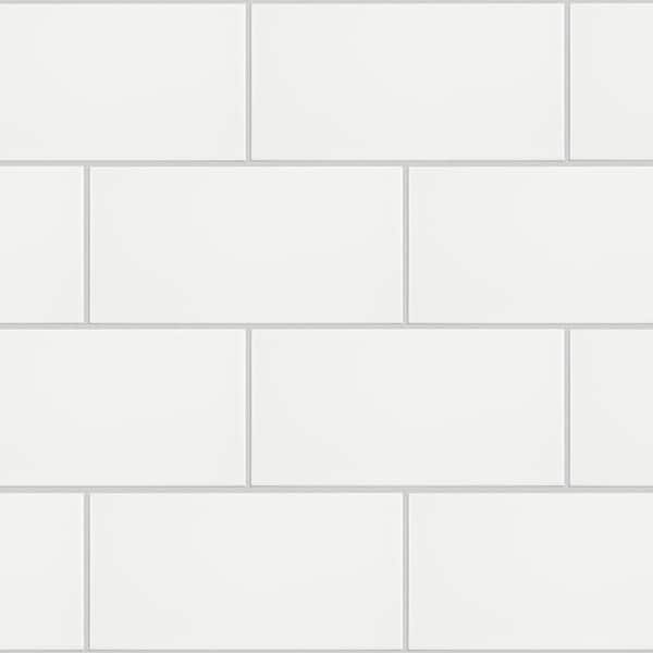 Merola Tile Projectos White 3-7/8 in. x 7-3/4 in. Ceramic Floor and Wall Tile (11.0 sq. ft./Case)