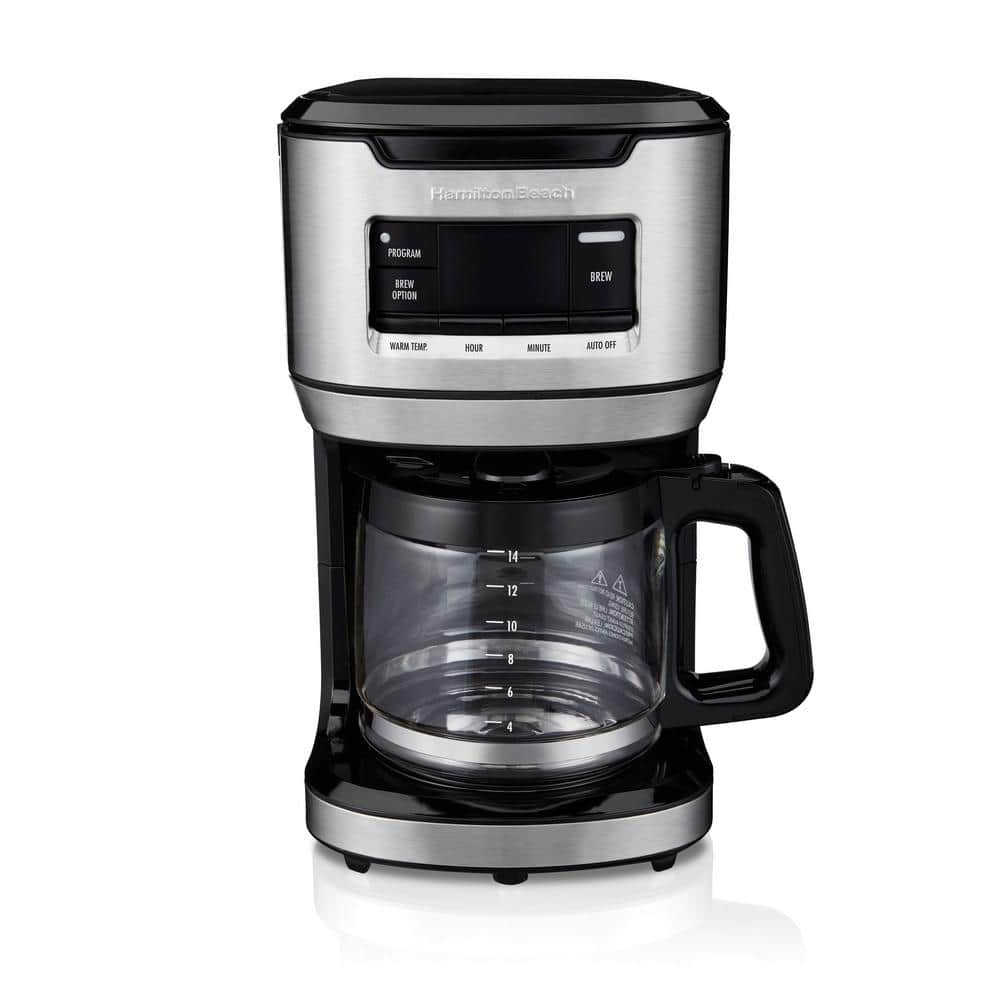 4 Cup Hospitality Rated Coffee Maker, Auto Shut Off, Swing Out/Lift Off  Brew Basket, Black w/ Stainless Steel Carafe