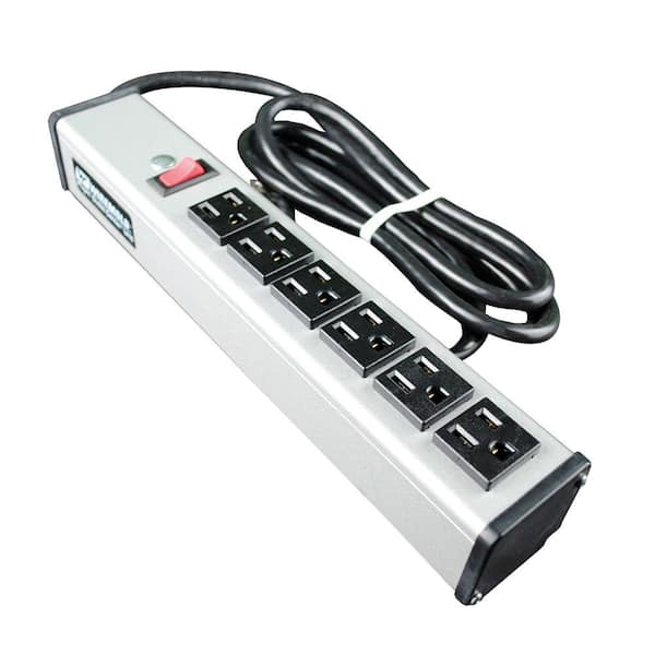 Legrand Wiremold 6-Outlet 15 Amp Compact Power Strip with Lighted On/Off Switch, 15 ft. Cord