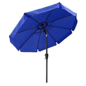 10 ft. Market Push Button Tilt Patio Umbrella in Blue