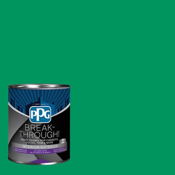 Break-Through! 1 qt. PPG1227-7 Green Gloss Semi-Gloss Door, Trim & Cabinet Paint
