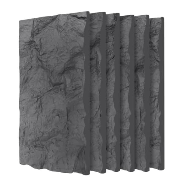 6 PCS Faux Stone Wall Panels,47.24" × 23.62" PU Wainscoting Panel for Interior Wall Decor,Cement Texture Accent for Home