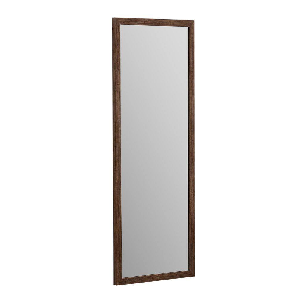 16 In W X 44 In H Modern Rectangle Full Length Floor Wall Mounted Mirror For Bedroom With Brown Solid Wood Frame Dmbr4416 The Home Depot