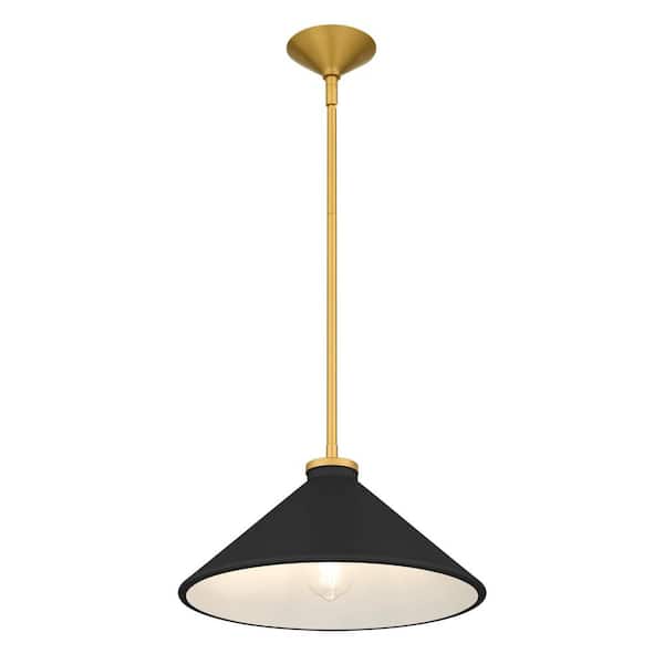 Quoizel Bradbury 100-Watt 1-Light Brushed Gold Pendant Light with