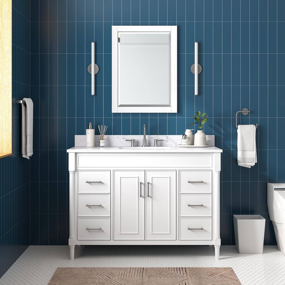Bristol 48" White Single Freestanding Vanity Cabinet