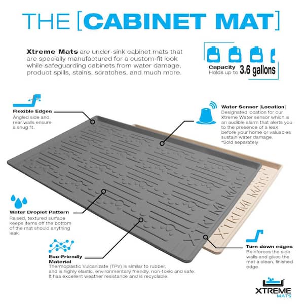 Xtreme Mats Kitchen 22-in x 31-in Grey Undersink Drip Tray Fits Cabinet  Size 31-in x 22-in