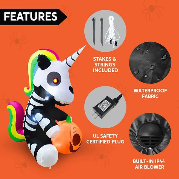 AIRBLOWN INFLATABLE 5 selling FT HALLOWEEN UNICORN WITH LED LIGHTS NEW