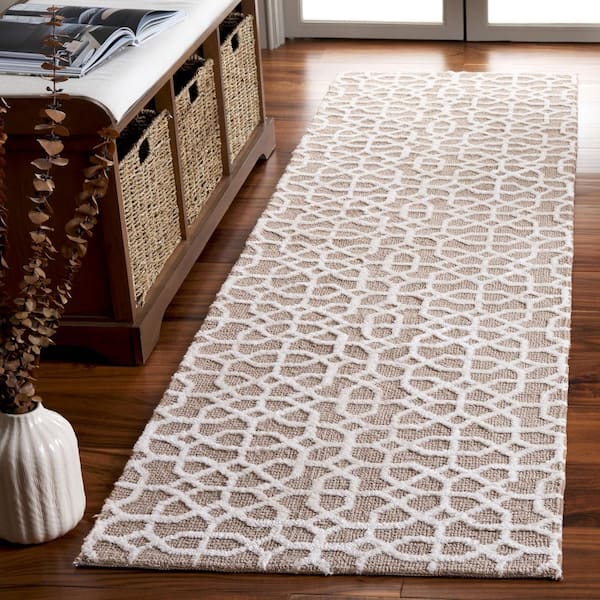 Audrey 2 ft. x 8 ft. Taupe/Ivory Classic Textured Runner Rug
