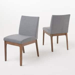 Kwame Dark Grey and Walnut Dining Chairs (Set of 2)