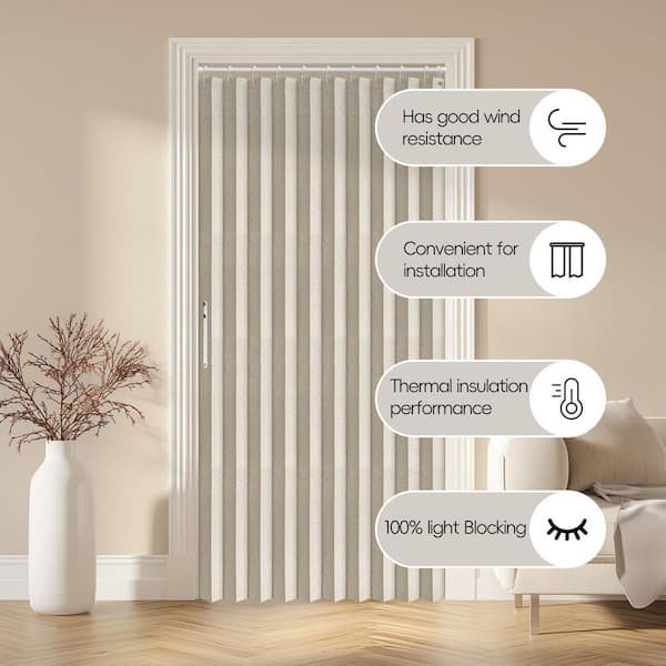 Helhom 42 in. x 78 in. White Blackout Composite Magnetic Door