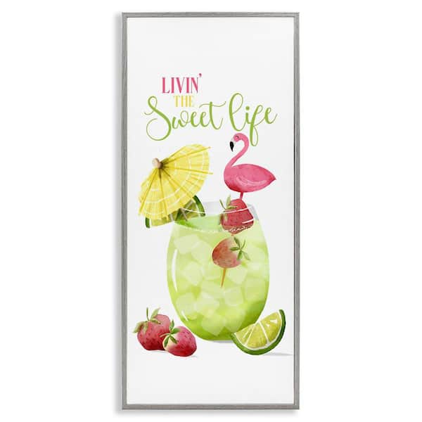 Stupell Industries Sweet Life Summer Drink by Deane Beesley Gray Framed Food Giclee Art Print 30 in. x 13 in.