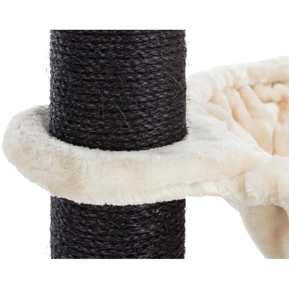 Bovina 55.5" Black and Cream Sisal Cat Tower with Hammock