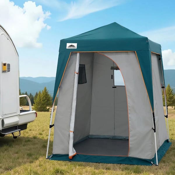 EAGLE PEAK 6 ft. W x 6 ft. D Pop Up Privacy Tent with Ground Mat