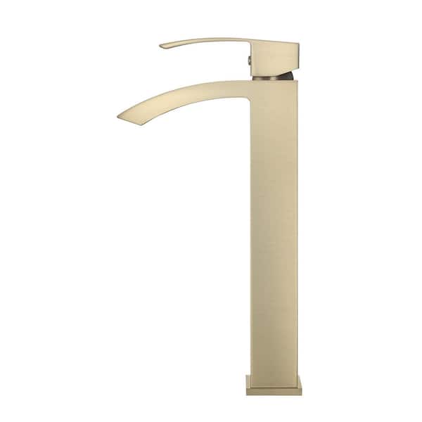 Marella 12 in. Single Hole Vessel Sink Bathroom Faucet, Brushed Gold