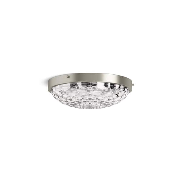 KOHLER Arendela 15 in. 3-Light Brushed Nickel Flush Mount