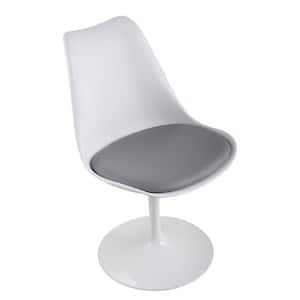 Tulip Swivel Dining Chair with Gray Cushion