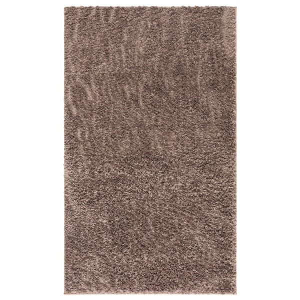August Shag 2 ft. x 3 ft. Taupe Solid Color Area Rug