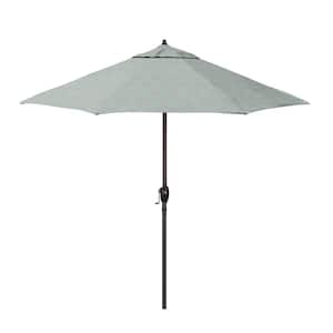 9 ft. Bronze Aluminum Market Patio Umbrella with Crank Lift and Autotilt in Spiro Capri Pacifica Premium