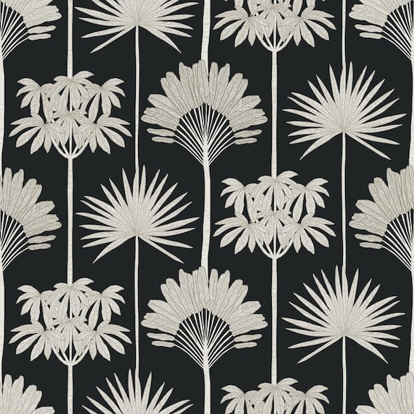 NuWallpaper Kentia Black Peel and Stick Wallpaper