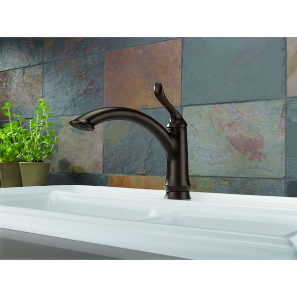 Linden Single Handle Standard Kitchen Faucet in Venetian Bronze