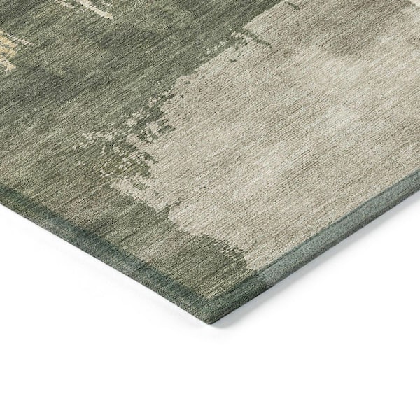 Chantille Machine Washable Indoor/Outdoor Abstract ACN2347 Olive 8 ft. x 10 ft. Area Rug