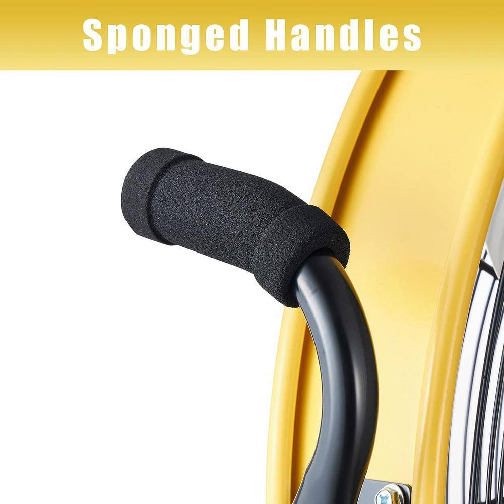 24-Inch Yellow Aluminum High Velocity Oscillating Drum Floor Fan