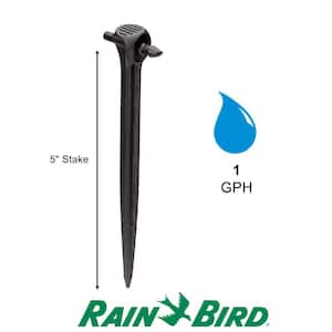 1 GPH Pressure Compensating Drippers/Emitters on a Stake (4-Pack)