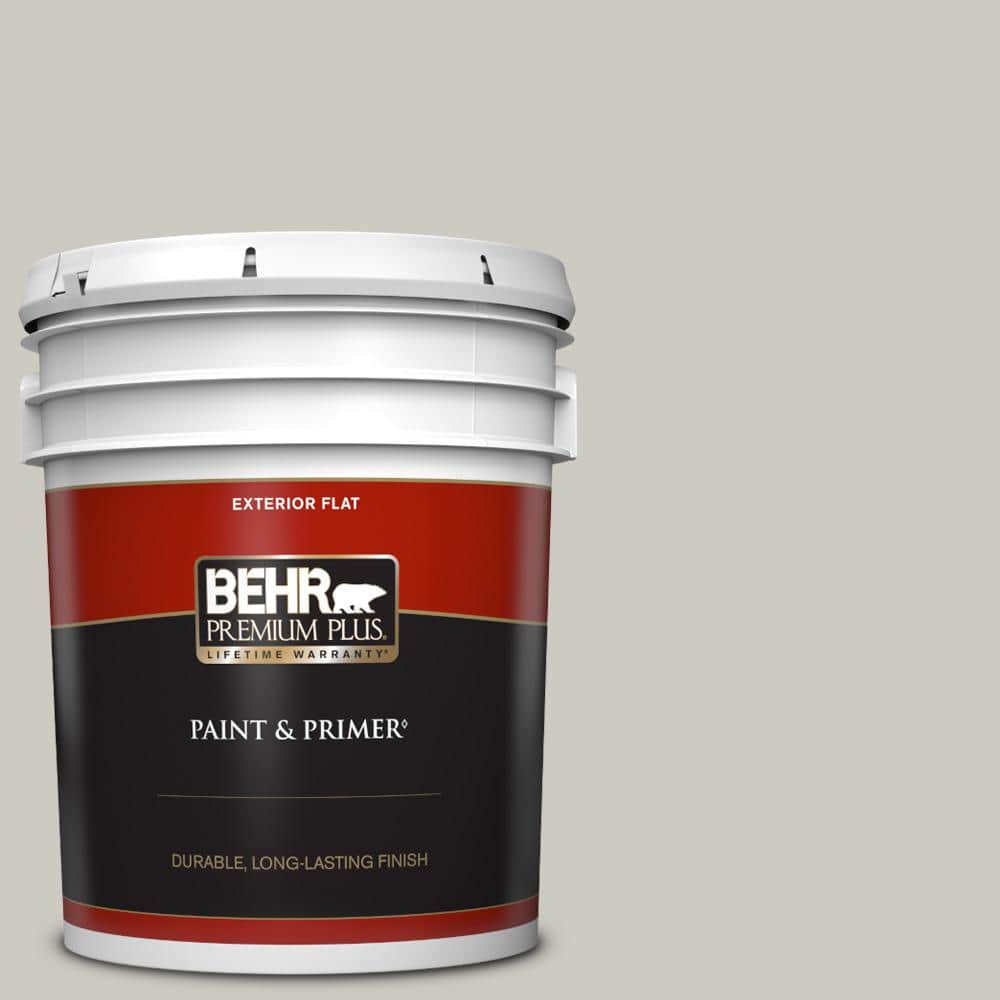 BEHR PREMIUM PLUS 5 gal. #790C-3 Dolphin Fin Flat Exterior Paint ...