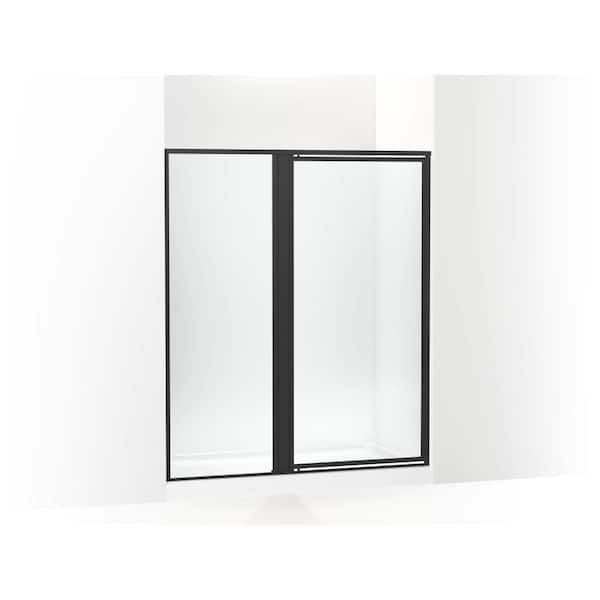 Attend 60 In. W X 69 In. H Pivot Framed Shower Door In Matte Black