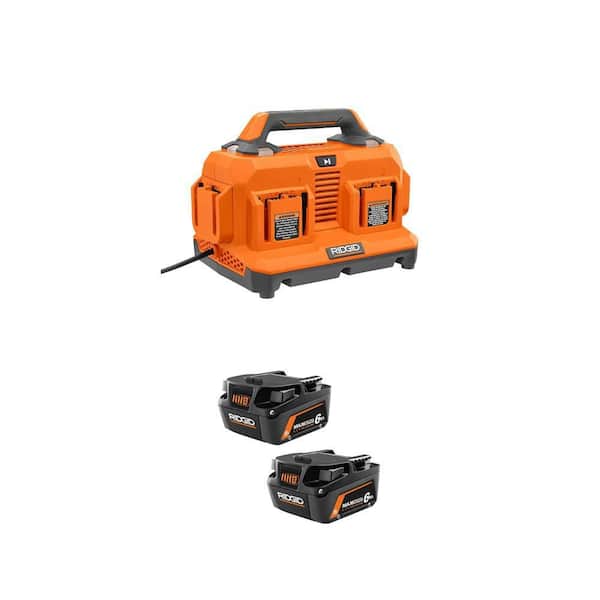18V 6.0 Ah MAX Output Lithium-Ion (2-Pack) with 6-Port Charger