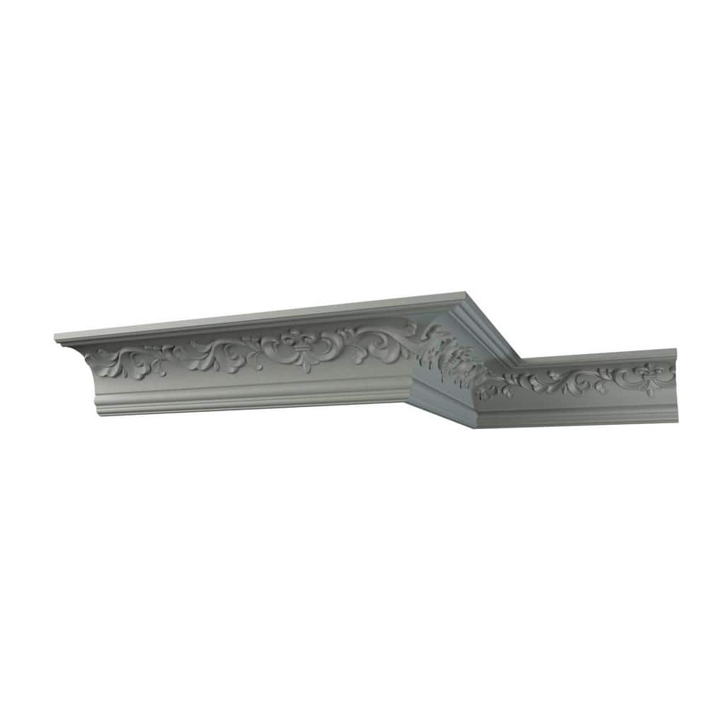 Noelle 96 in. Gray Polyurethane Crown Moulding