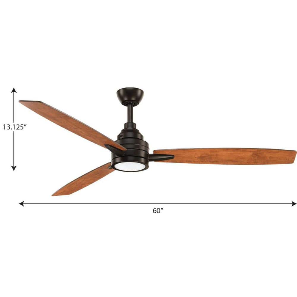 Antique Bronze 60" LED Ceiling Fan with Reversible Blades