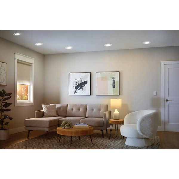 5/6 in. Integrated LED White Dimmable Recessed Light Trim with Adjustable Color Temperature, (4-Pack)